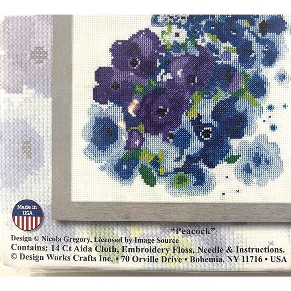 Design Works Peacock Counted Cross Stitch Picture Kit 8 x12 NEW - Picture 3 of 5